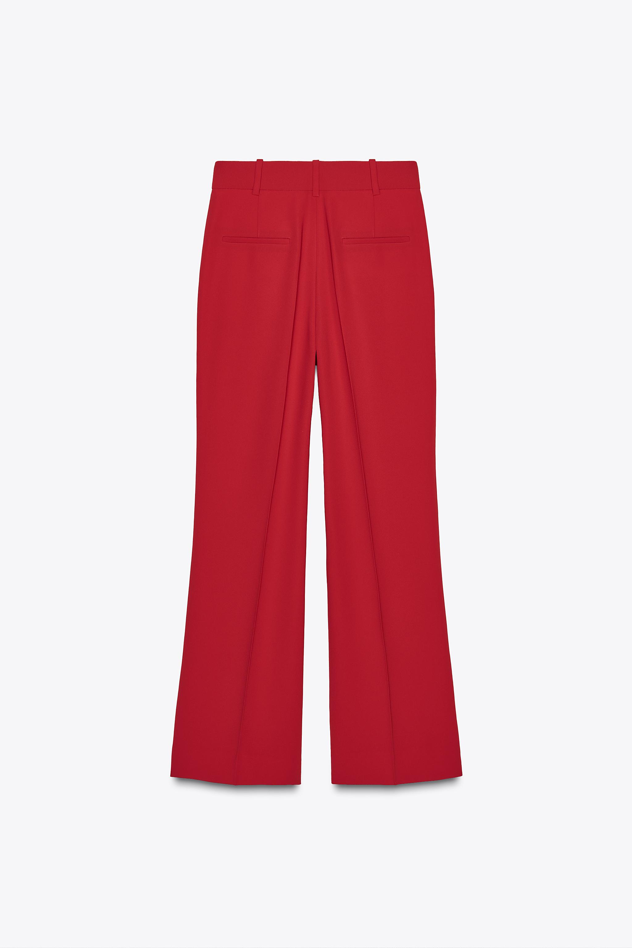 ZW COLLECTION FLARED PANTS - Red | ZARA United States ZW COLLECTION FLARED PANTS - Red | ZARA United States