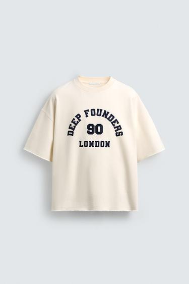 СУИТШЪРТ С НОМЕР И СВОБОДНА КРОЙКА - Мръснобял от Zara