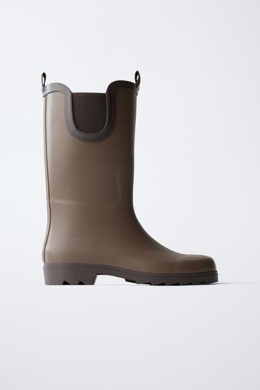 BOTTES DE PLUIE HAUTES - Marron de Zara