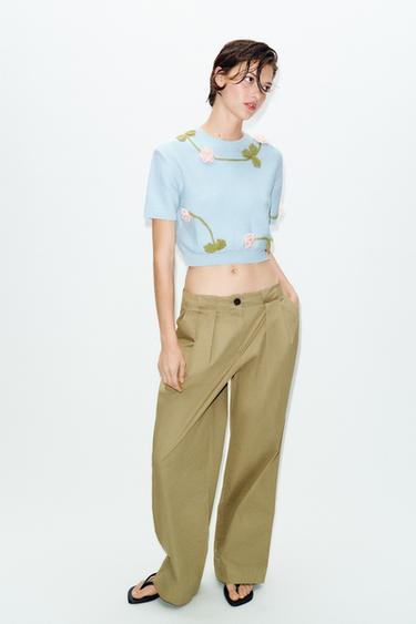 ҚЫСҚА ЖЕҢДІ ГҮЛДІ ТОҚЫМА ЖЕМПІР - Ашық көк Zara компаниясынан