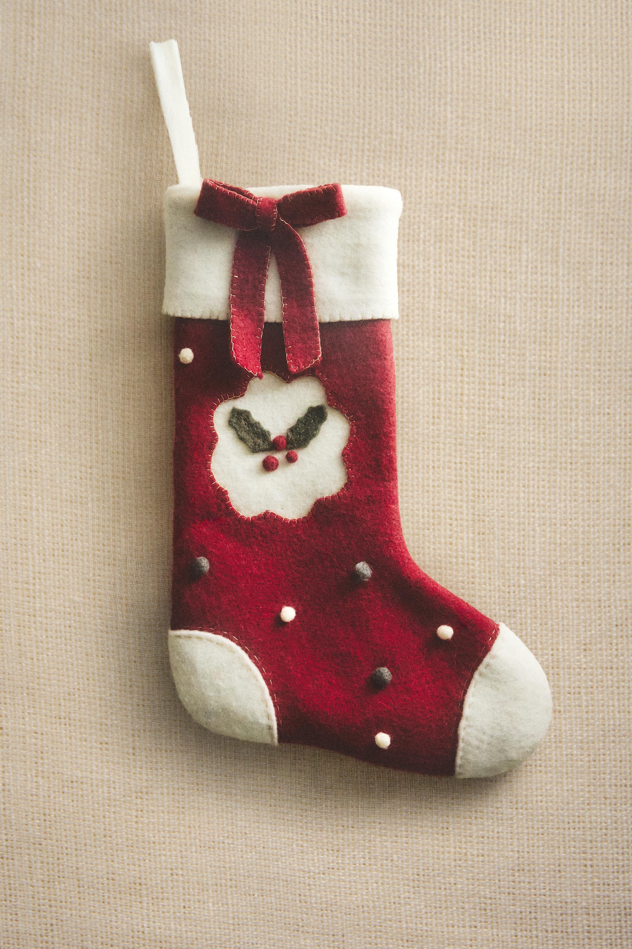 WOOL STOCKING CHRISTMAS DECORATION