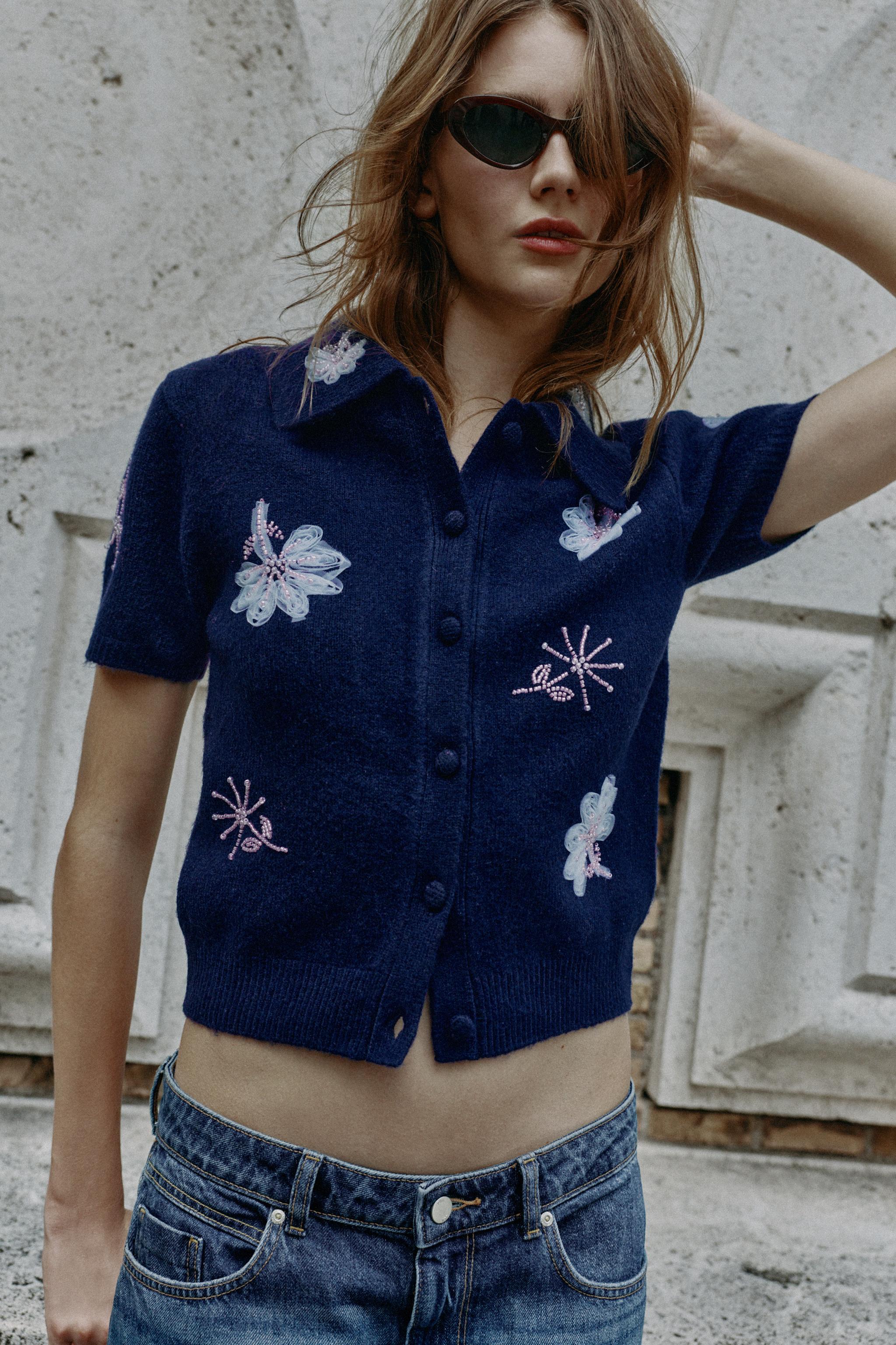 GILET EN MAILLE MANCHES COURTES fantaisie