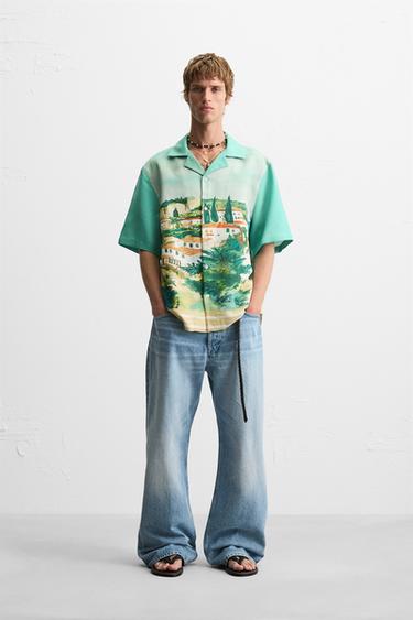 LANDSCAPE PRINT SHIRT - Green by Zara - Image 0