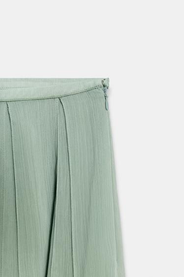 JUPE MIDI ZW COLLECTION - Vert pastel de Zara - Image 9
