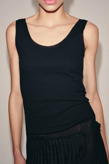 CONTRAST STRAP TOP - Black by Zara - Image 3