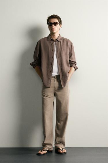 STRAIGHT-LEG JEANS - Light brown by Zara - Image 0