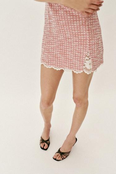 SHORT TEXTURED DRESS - Pink / White by Zara - Image 5