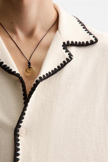 CONTRAST TRIM SHIRT - Oyster-white by Zara - Image 5