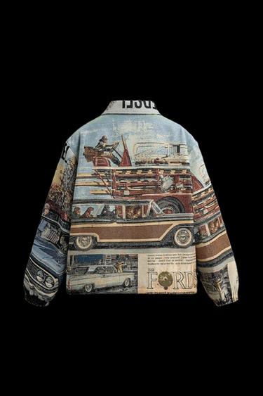 Zara FORD © JACQUARD PUFFER JACKET - only one