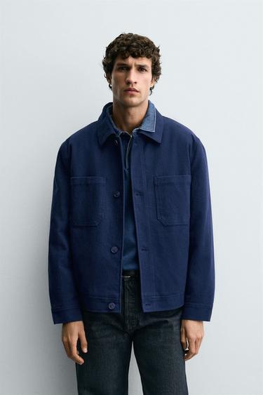 LYOCELL - COTTON QUILTED JACKET - Bluish by Zara - Image 1