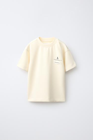 SPORTY T-SHIRT MED ETIKET - Gul fra Zara