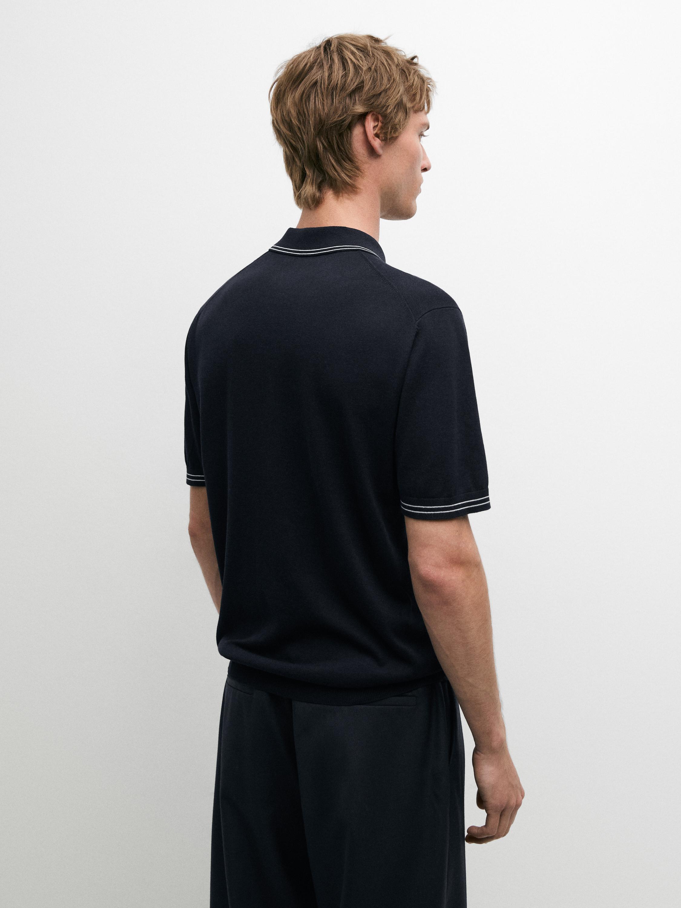 Pull polo en maille à détail de col