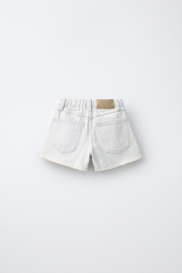 SHORT EN JEAN DÉCHIRÉ - Bleu ciel de Zara - Image 1