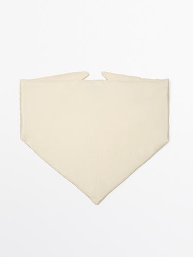 Zara Quilted 100% silk bandana - Ecru