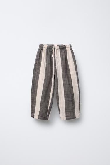 STRIPED CONTRAST TROUSERS - striped by Zara