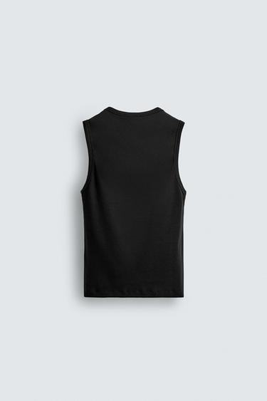 SLIM FIT TANK TOP - Black by Zara - Image 7