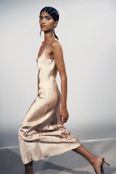 SATIN MIDI DRESS - Cava by Zara