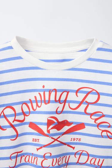 NAUTICAL STRIPE PRINT T-SHIRT - Sky blue by Zara - Image 2
