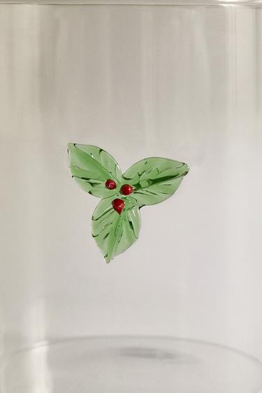 BOROSILICATE GLASS TUMBLER CHRISTMAS FIGURE - Green by Zara - Image 3