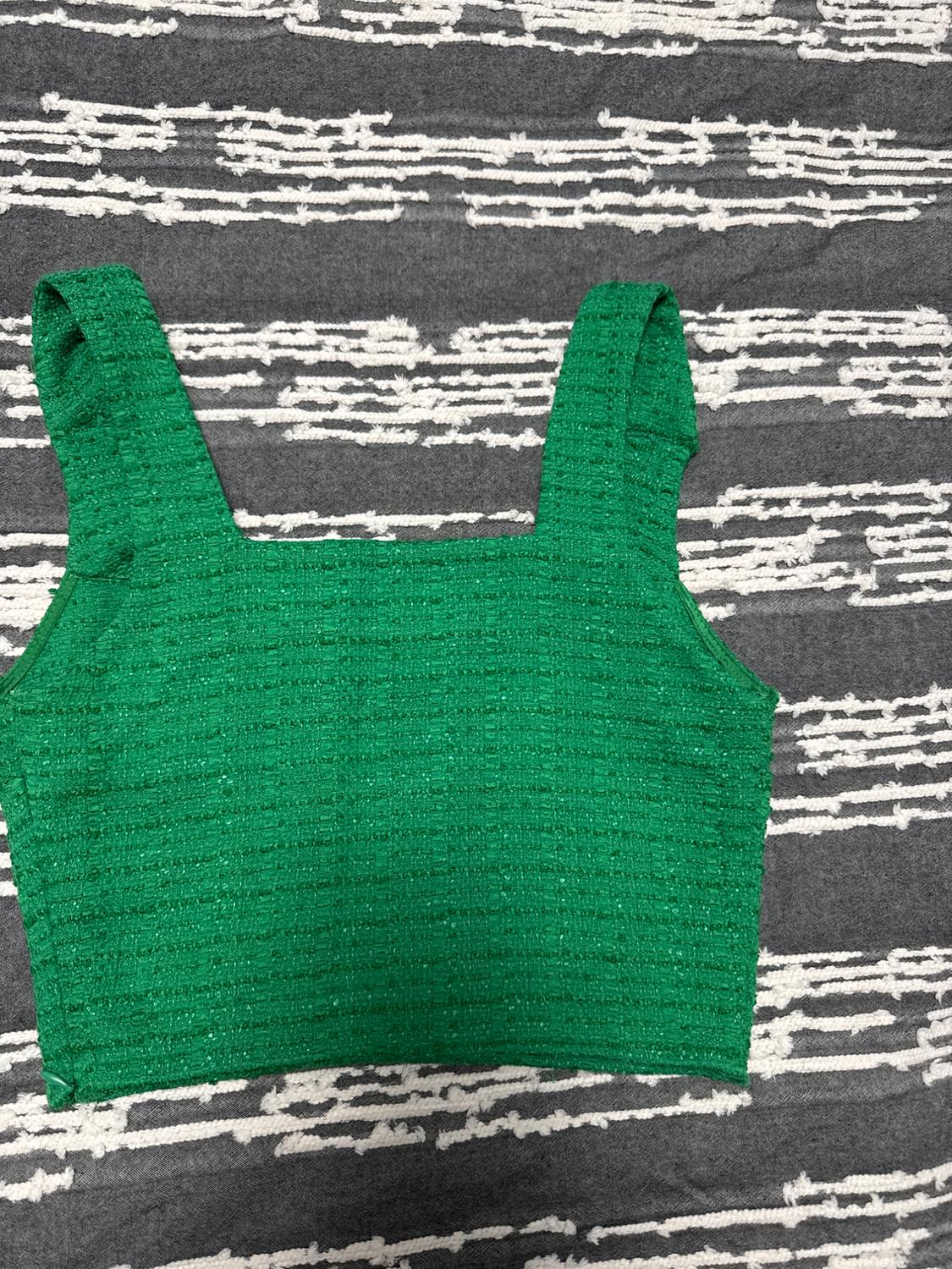 TEXTURED WEAVE CROPPED TOP - Image 2