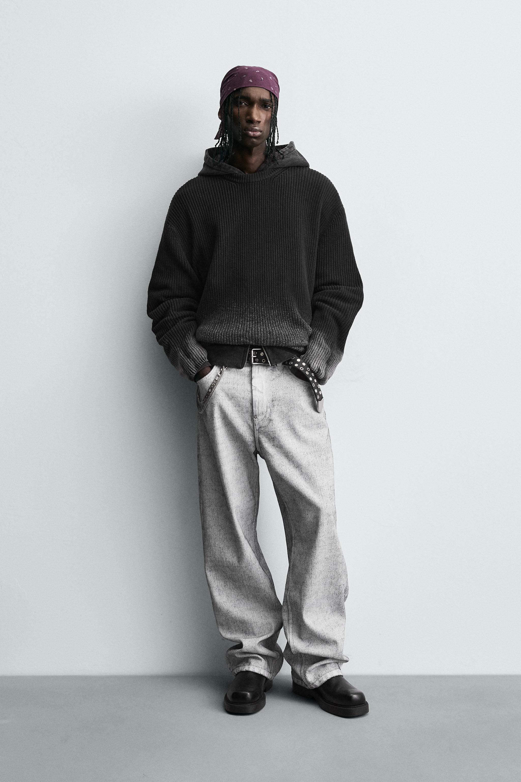 スプレーエフェクトプリント柄セーター - ブラック | ZARA Japan