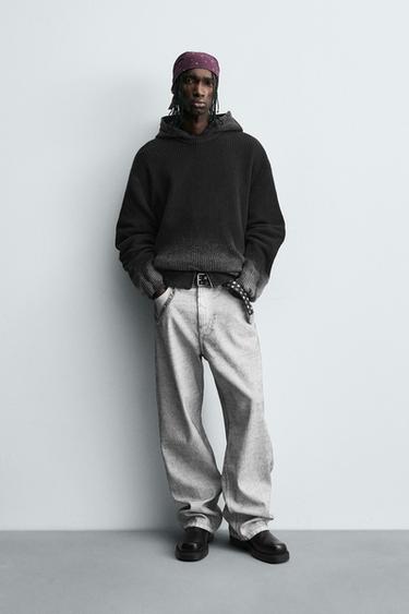SPRAY EFFECT PRINT SWEATER - Black by Zara - Image 0