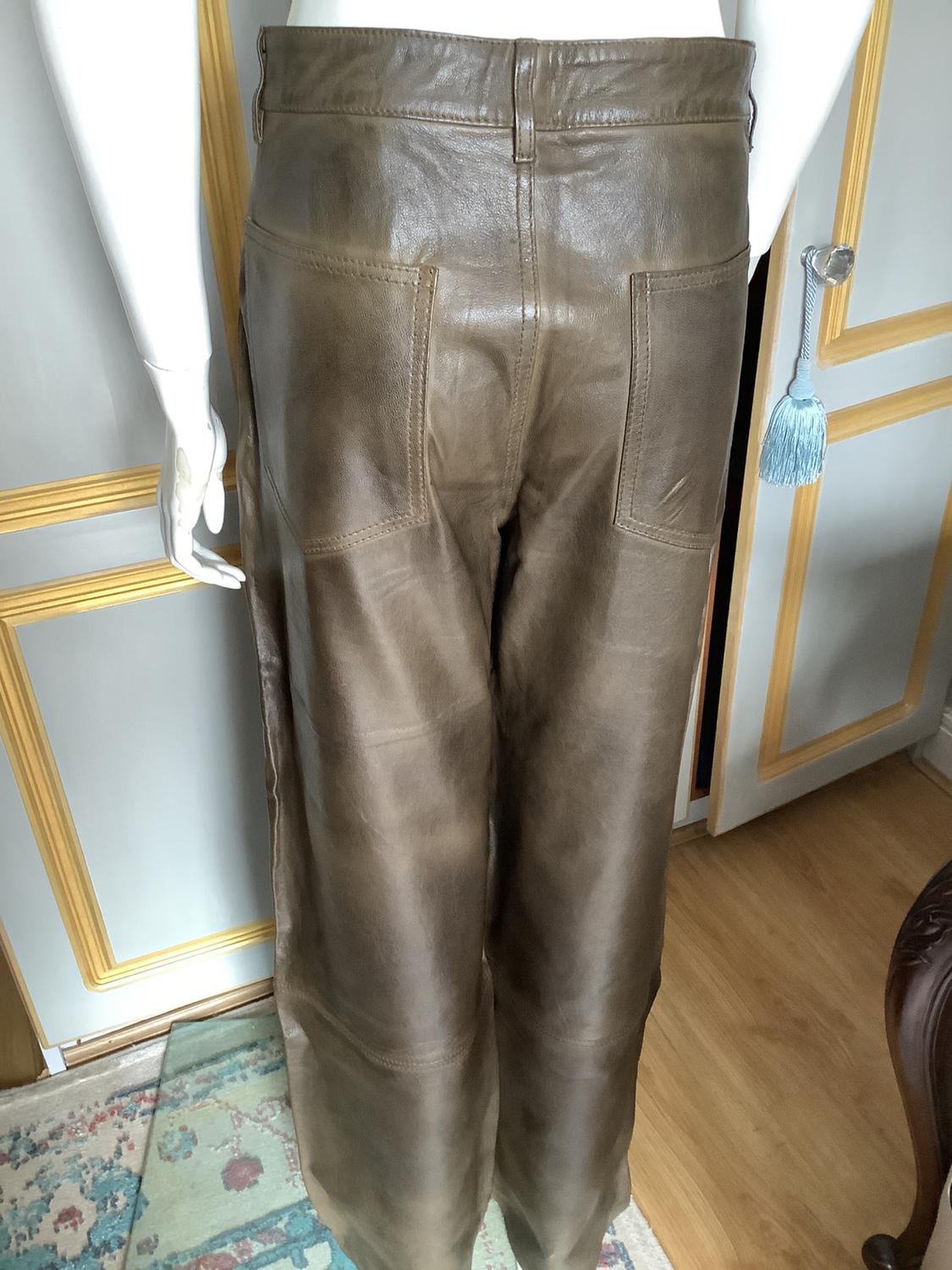 ZW LEATHER COLLECTION STRAIGHT-LEG TROUSERS WITH POCKETS - Image 2