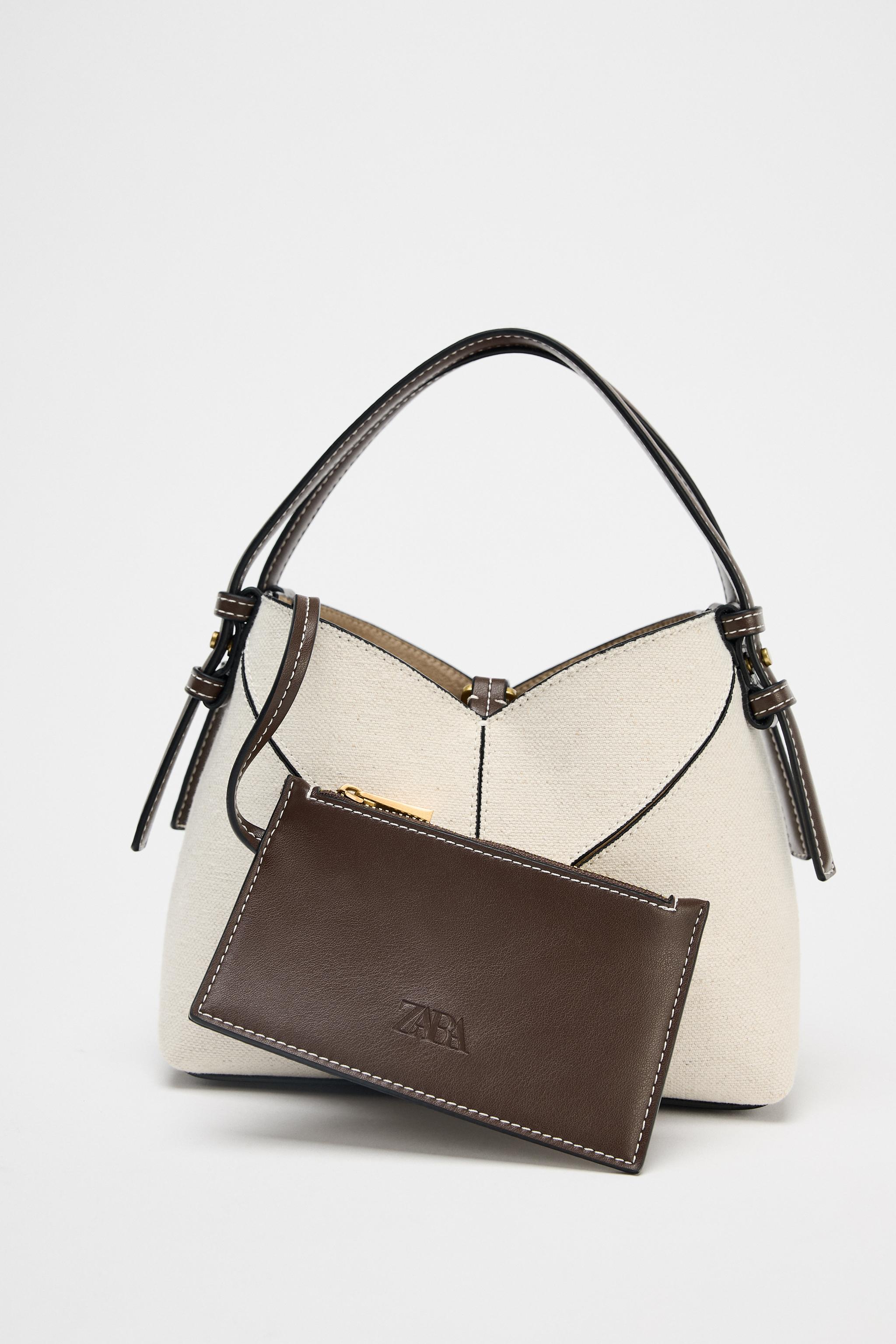 【ZARA】コントラストキャンバスミニショッパー ZARA の「新作バッグ」が買って大正解！コロンとした形が可愛い