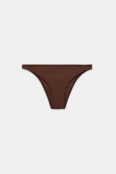 Zara 素面比基尼下裝 - 棕色