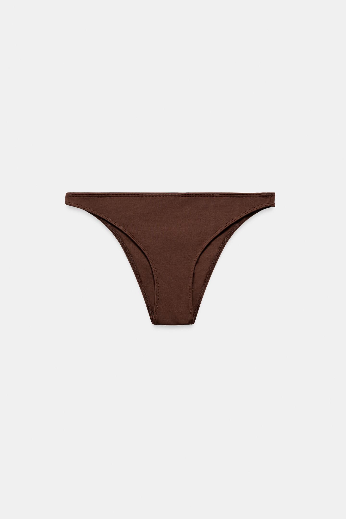 Низ бикини Plain — Zara, цвет: Коричневый — фото 4
