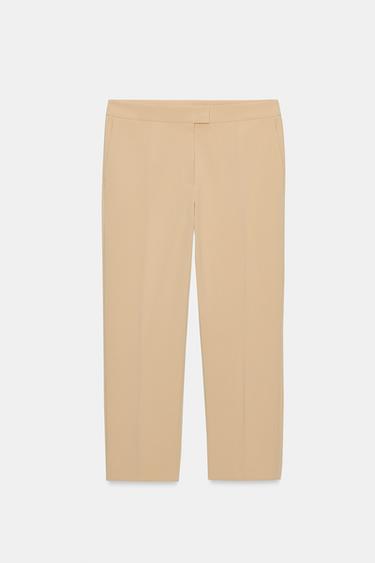 Zara HIGH-WAISTED PANTS - Vanilla