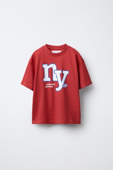 CAMISETA VARSITY - Rojo de Zara
