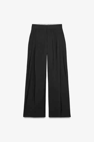 DOUBLE PLEAT TROUSERS WITH FLAPS - Black by Zara - Image 4