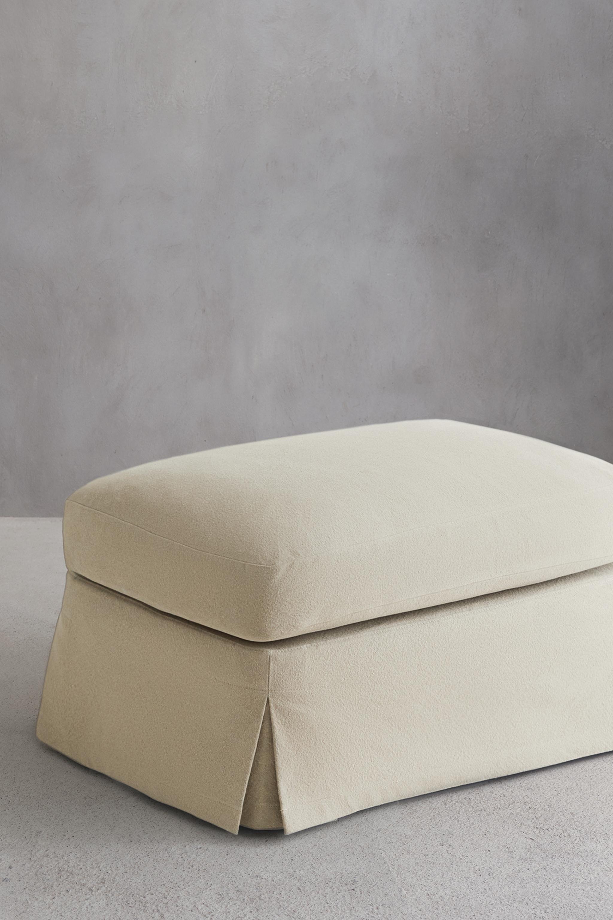 FOOTSTOOL 01 COTTON COVER — Brown / Taupe