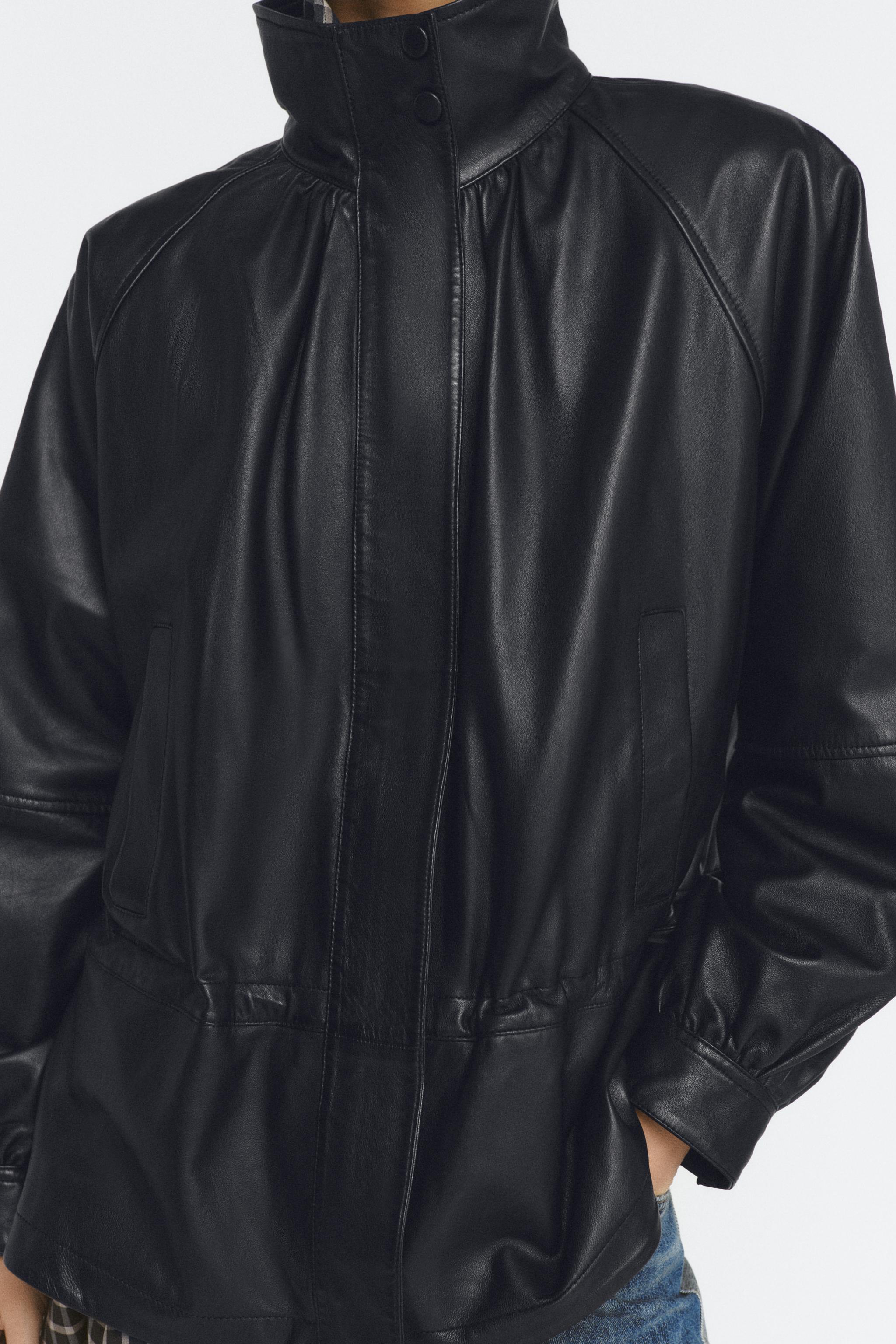 100% LEATHER JACKET ZW COLLECTION LIMITED EDITION - Black | ZARA