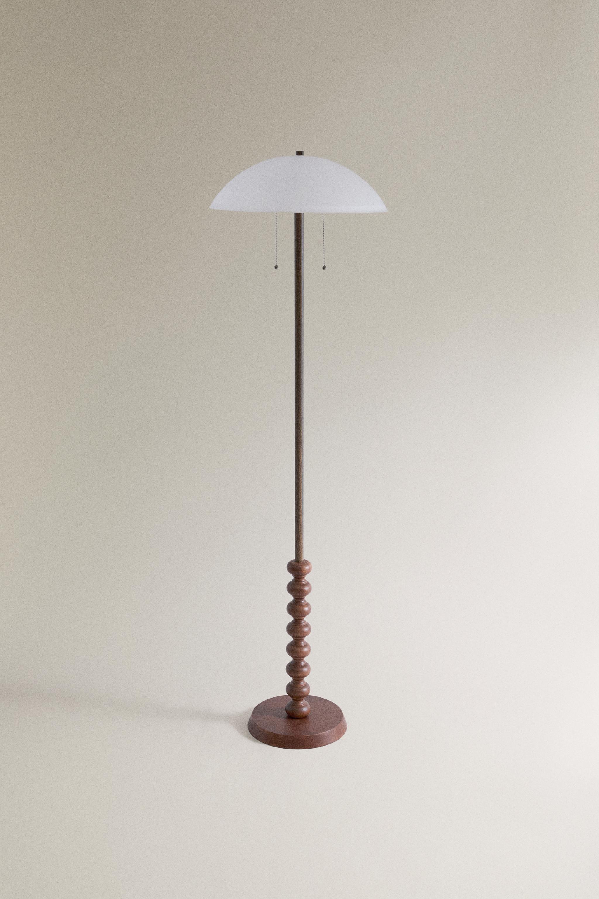 LAMPADAIRE VERRE ET BOIS