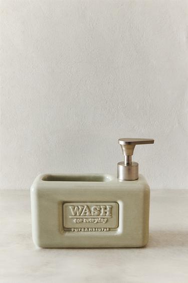 WASHING-UP LIQUID DISPENSER WITH CONTAINER - Greyish by Zara