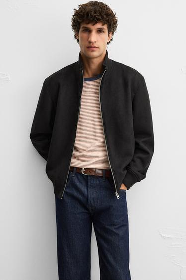 BLOUSON EFFET DAIM - Noir de Zara - Image 4