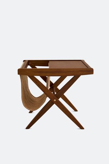 MAGAZINE RACK WITH FOLDABLE WOODEN STRUCTURE - Brown by Zara
