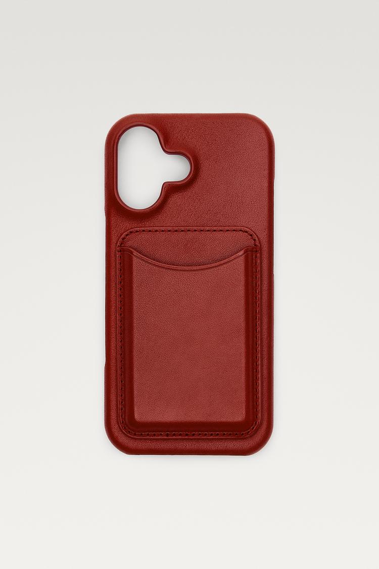 Nappa leather iPhone 17 case — Red