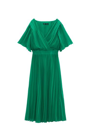 PLEATED MIDI DRESS