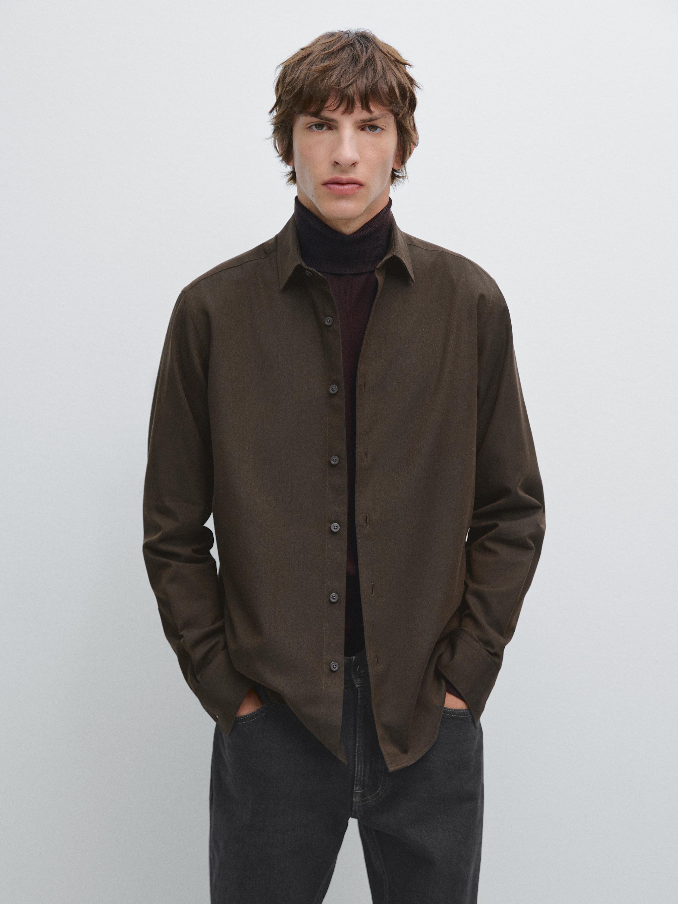 Regular fit twill shirt