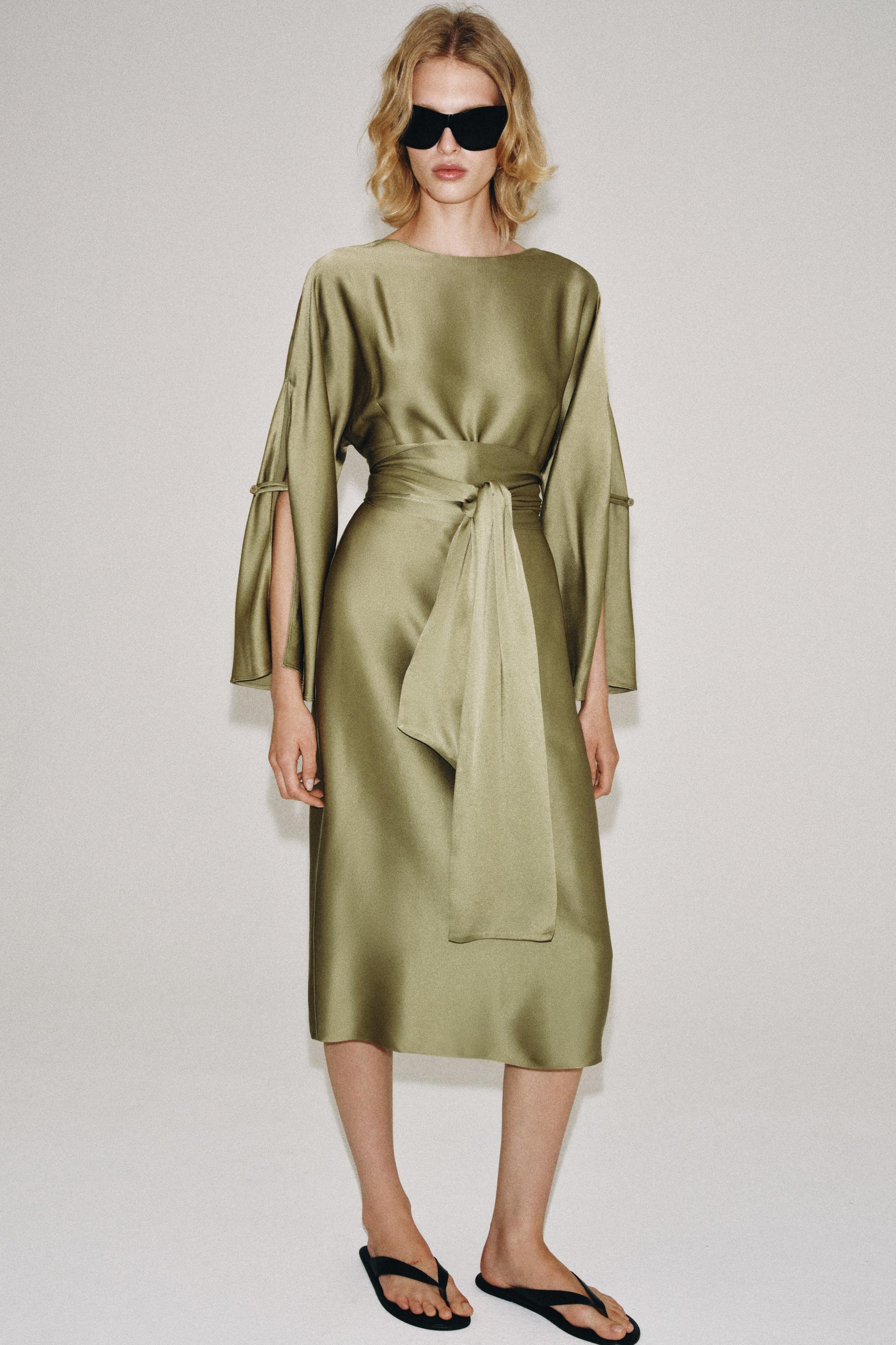 ZW COLLECTION SATIN EFFECT MIDI DRESS thumbnail 4