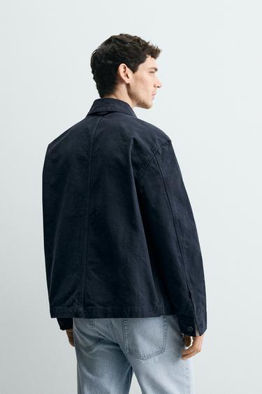 SURCHEMISE RELAXED FIT TOILE DÉLAVÉE - Bleu marine foncé de Zara - Image 2