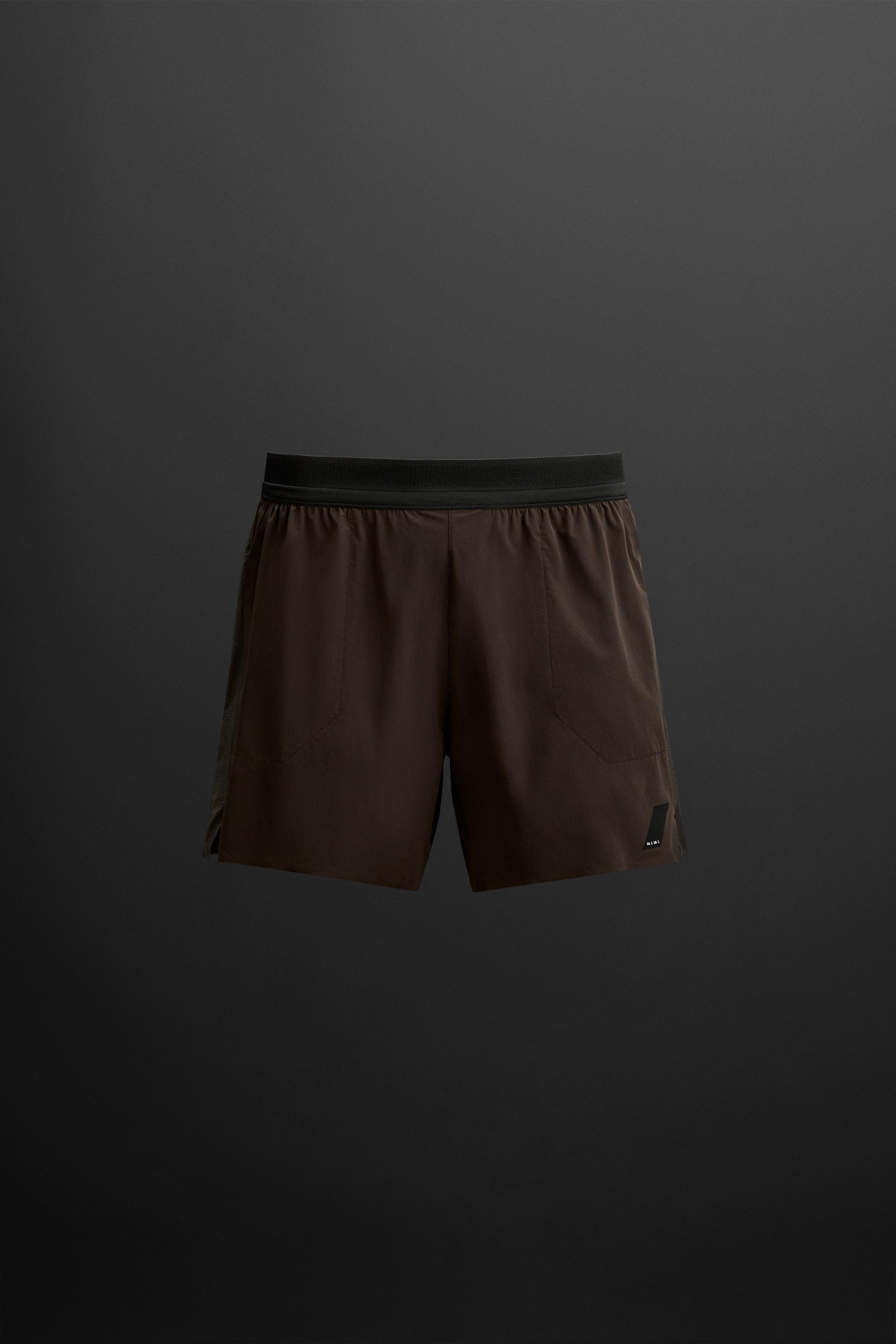 COLOR BLOCK TRAINING SHORTS - Brown | ZARA United States