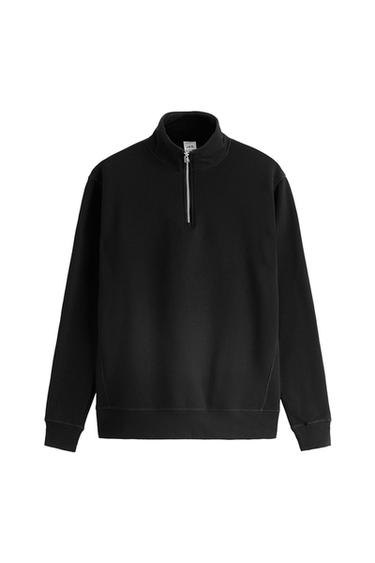 SWEATSHIRT WITH ZIP COLLAR