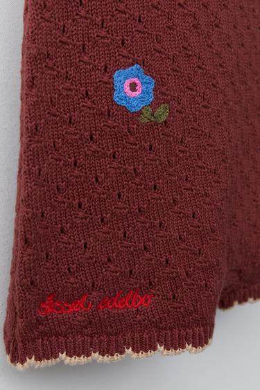 SISSEL EDELBO X ZARA KIDS EMBROIDERED KNIT ROMPER - Brown by Zara - Image 2