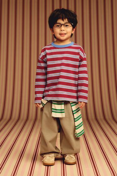 ÁO PHÔNG KẺ NGANG THÊU - Màu đỏ/Trắng từ Zara