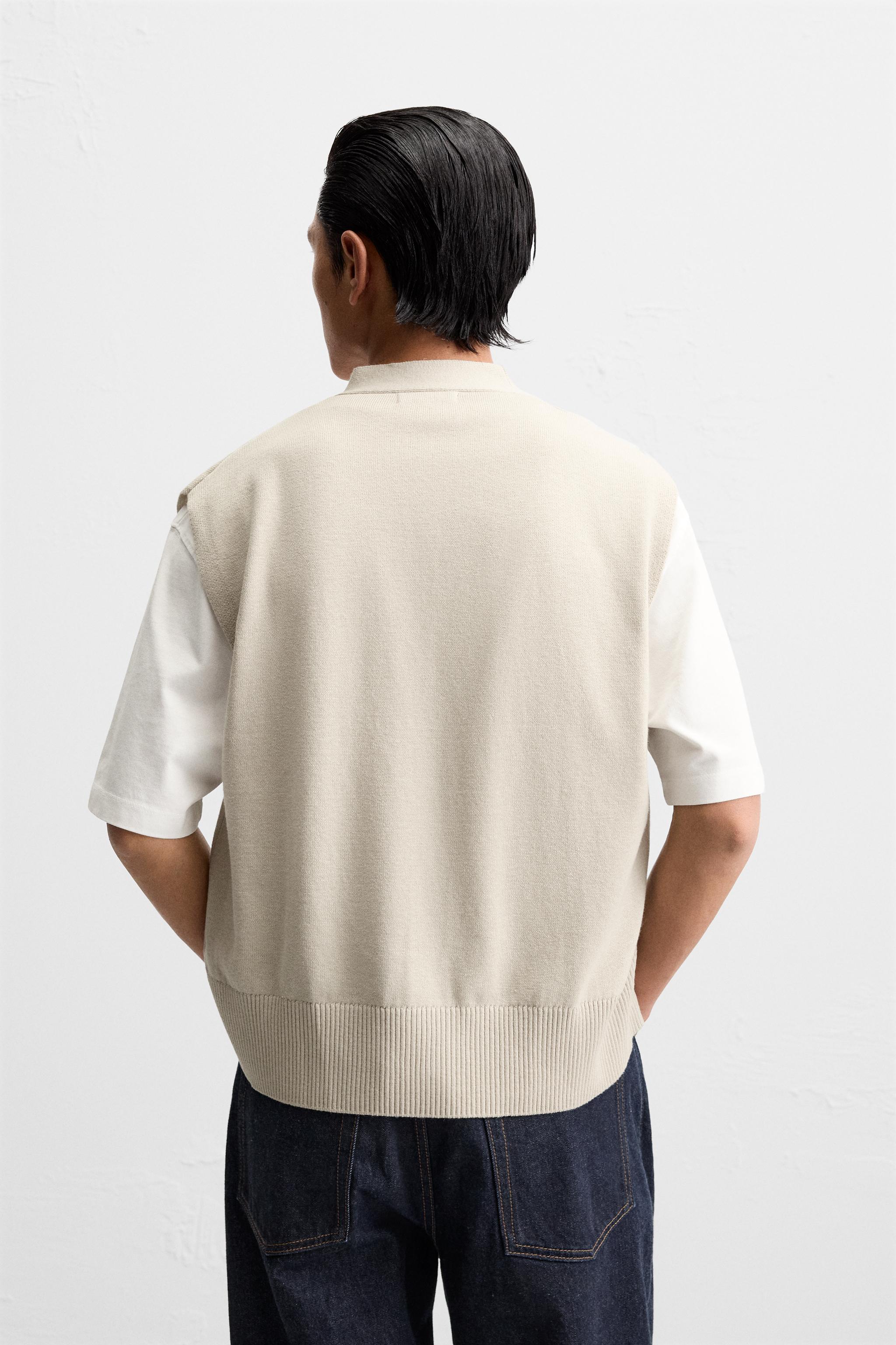 リボン付きニットベスト - ライトベージュ | ZARA Japan / 日本