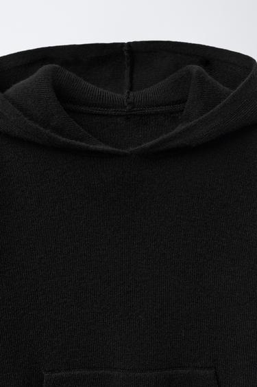 KNITTED HOODIE - Black by Zara - Image 2